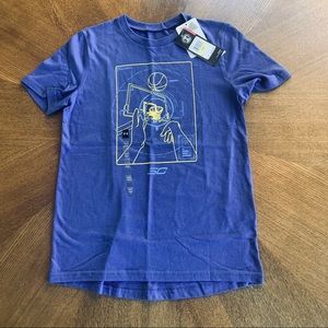 NWT boys Under Armour t-shirt heat gear size M blue